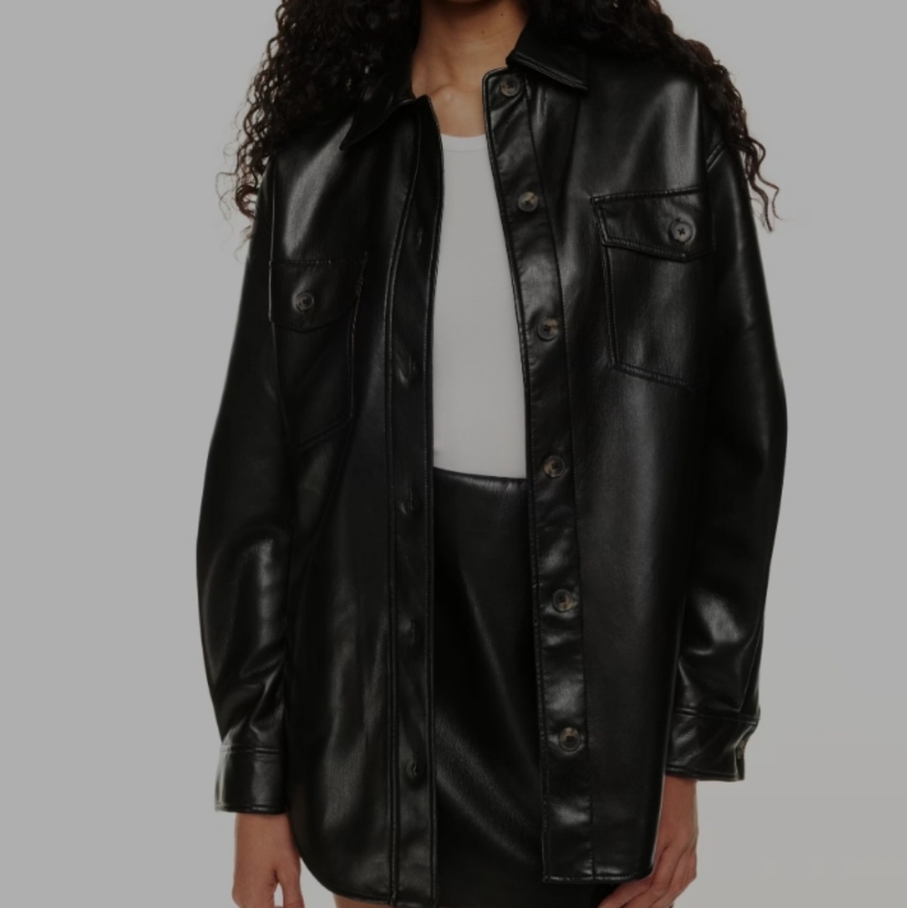 The GANNA Aritzia Leather Shirt Jacket